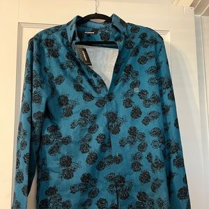 Express “mens” XS teal button down NWT